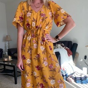 Womens mustard yellow dress, size XS, brand new with tags!